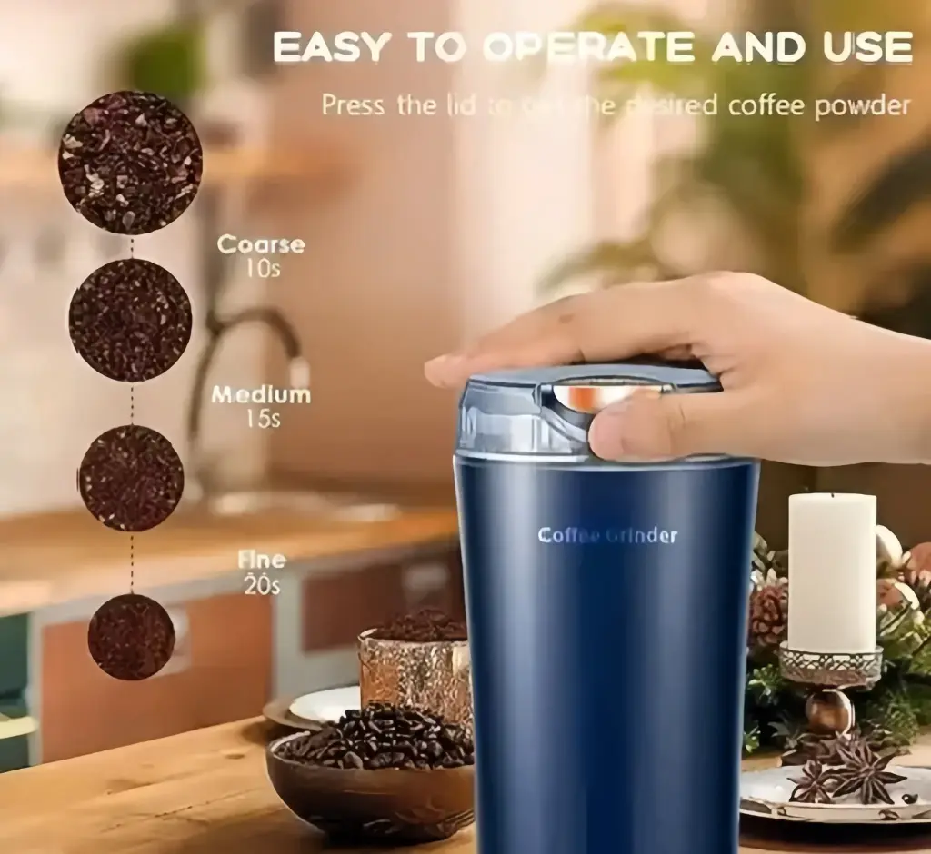 Portable Electric Coffee & Spice Grinder - 200 W Powerful Motor